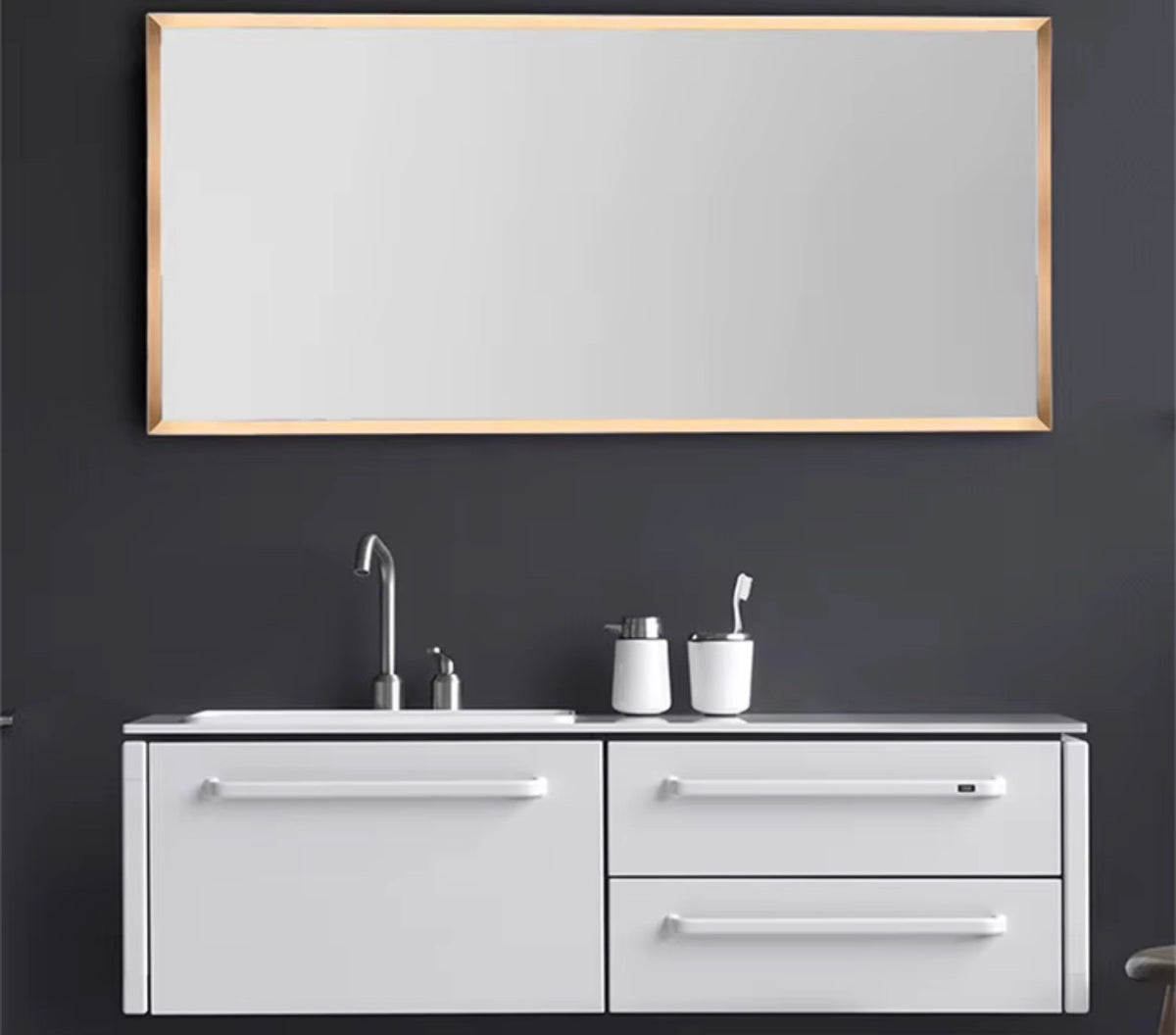 MATTEO GOLD FRAMED BATHROOM MIRROR