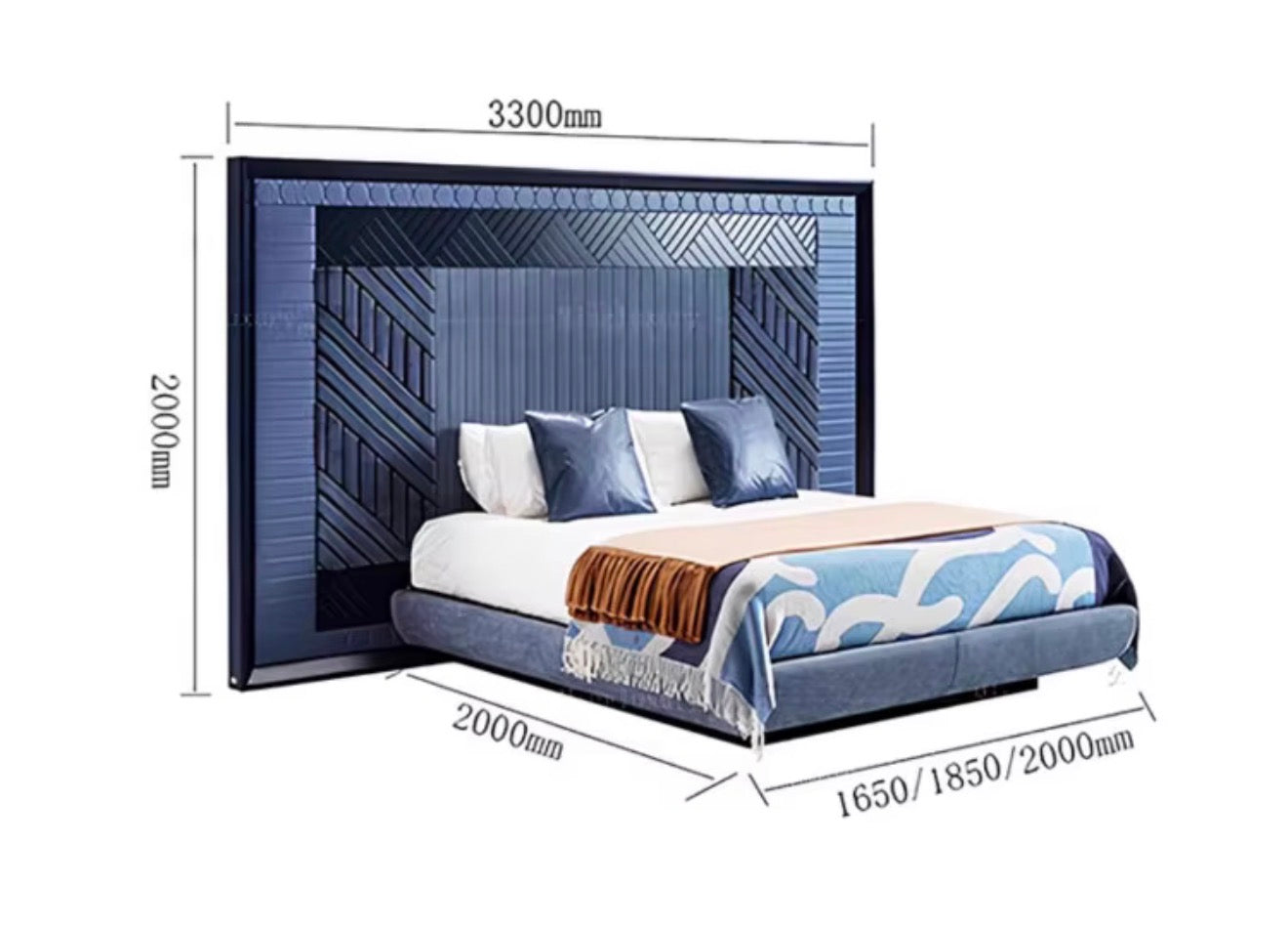 Casa Milano Azzurro™ Italian Minimalist Luxury Upholstered Bed – King