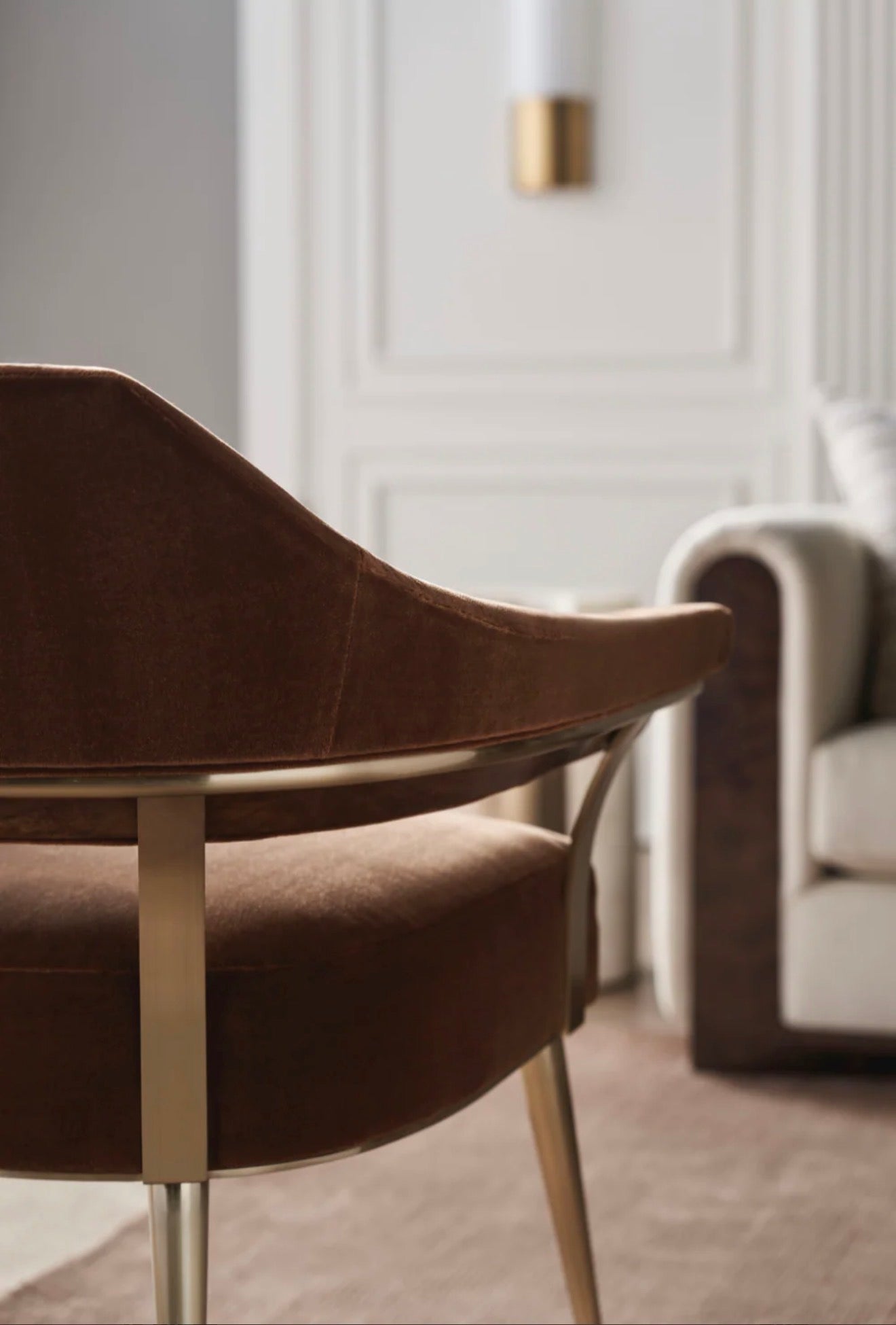 Casa Milano – Brown Mohair Accent Chair