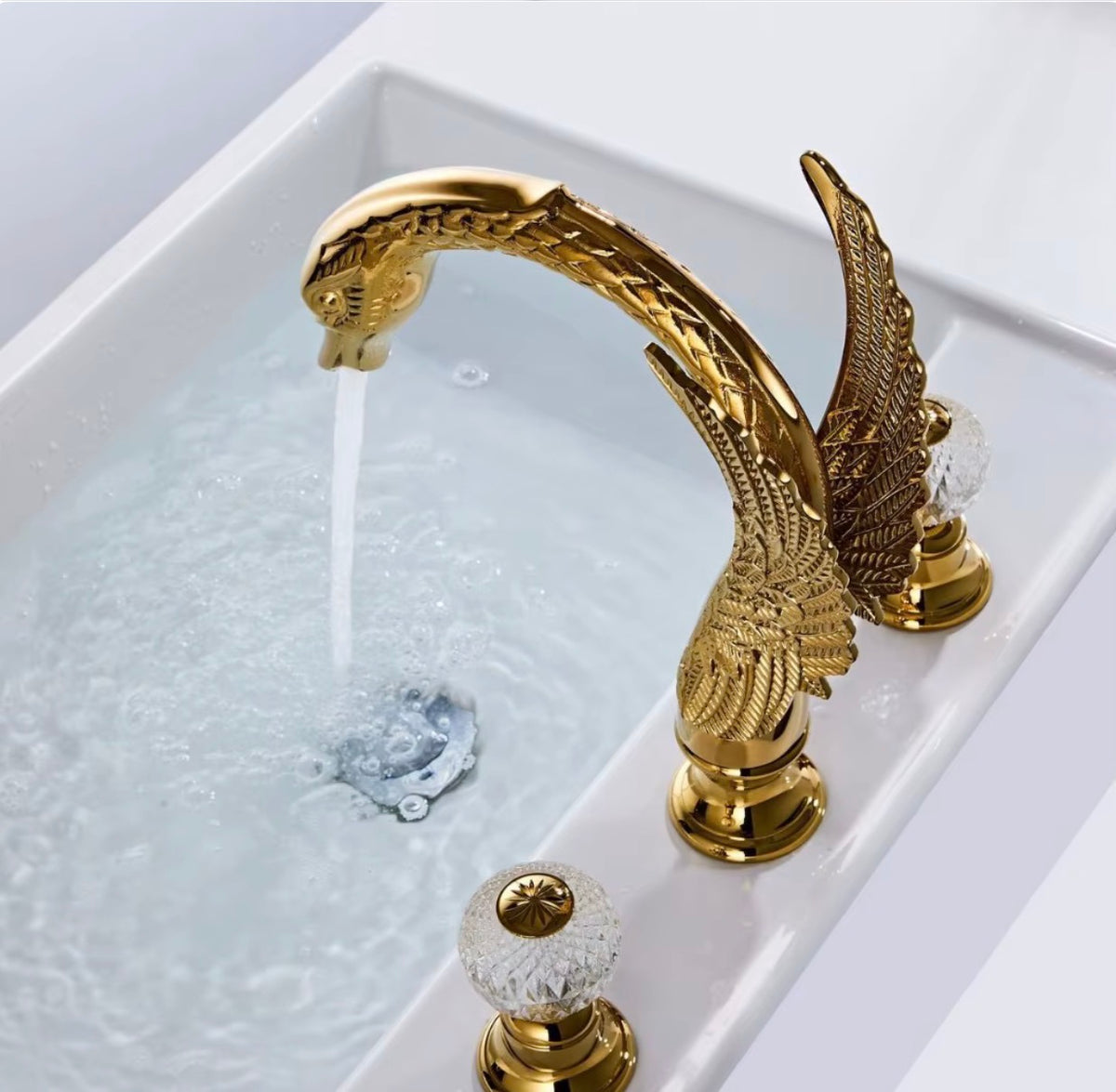 Odette Swan Sculptural Brass Basin Faucet