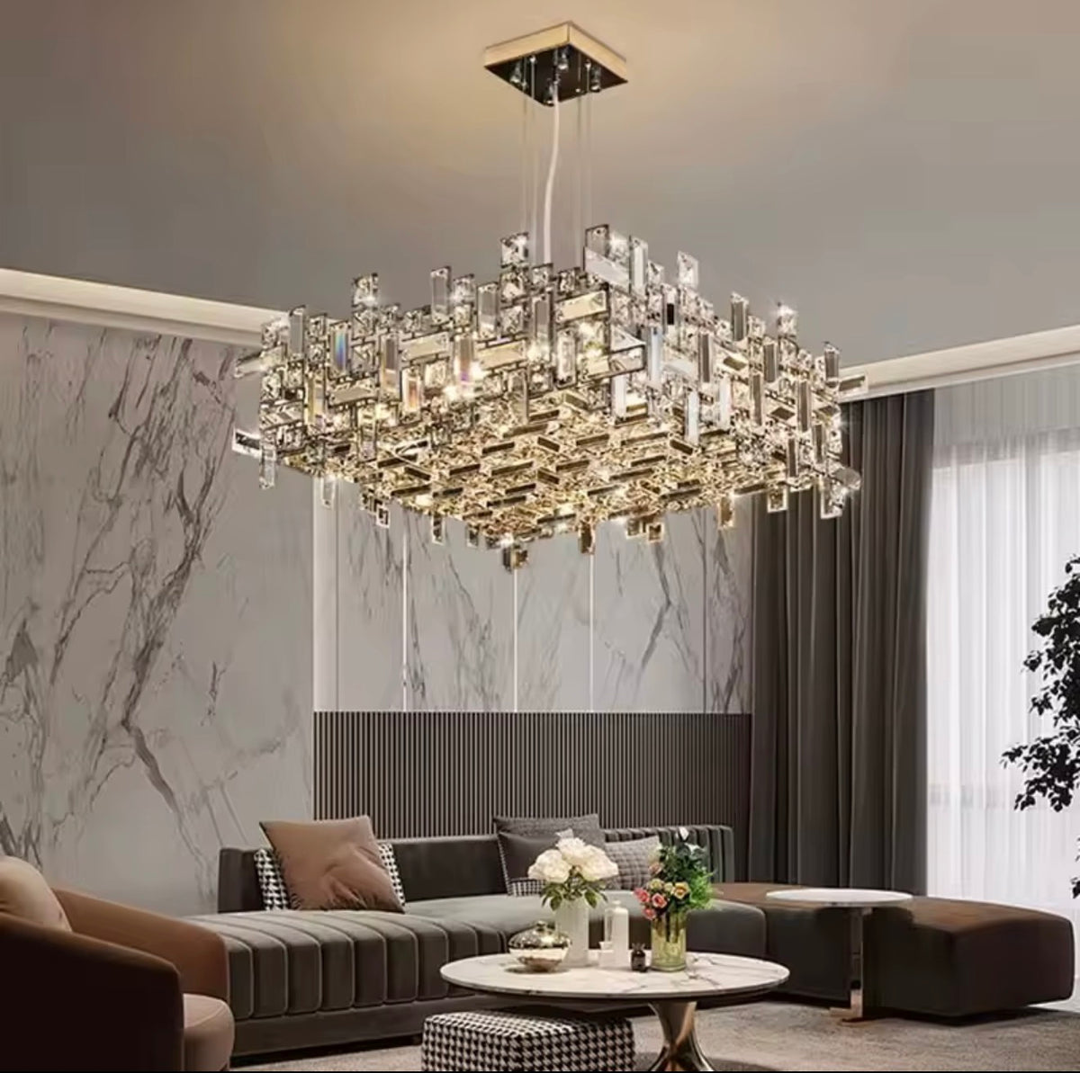 Vetra Geometric Crystal Chandelier