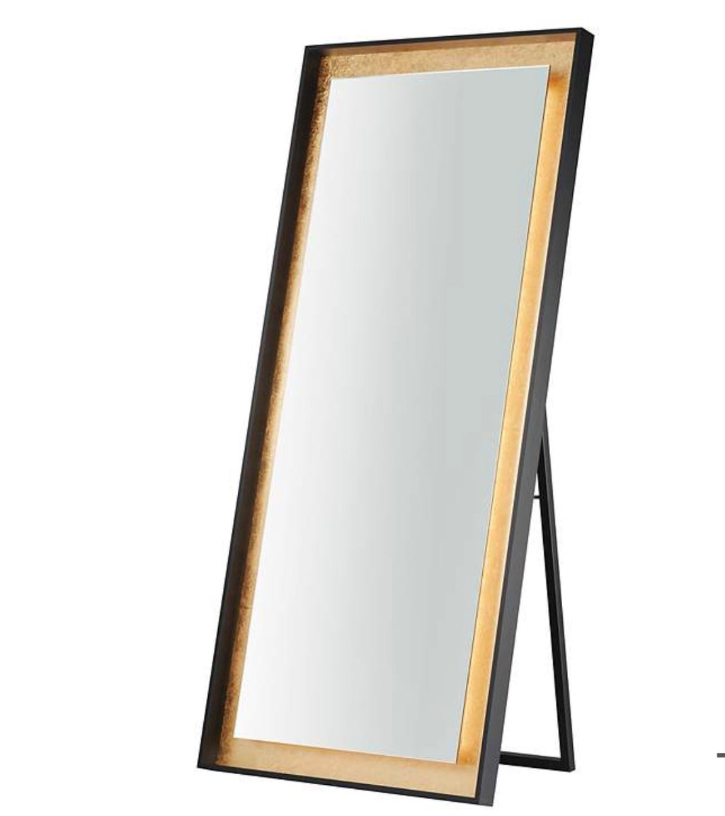 Casa Milano – Floating Gold & Black Rectangular Floor Mirror (30” x 67”)