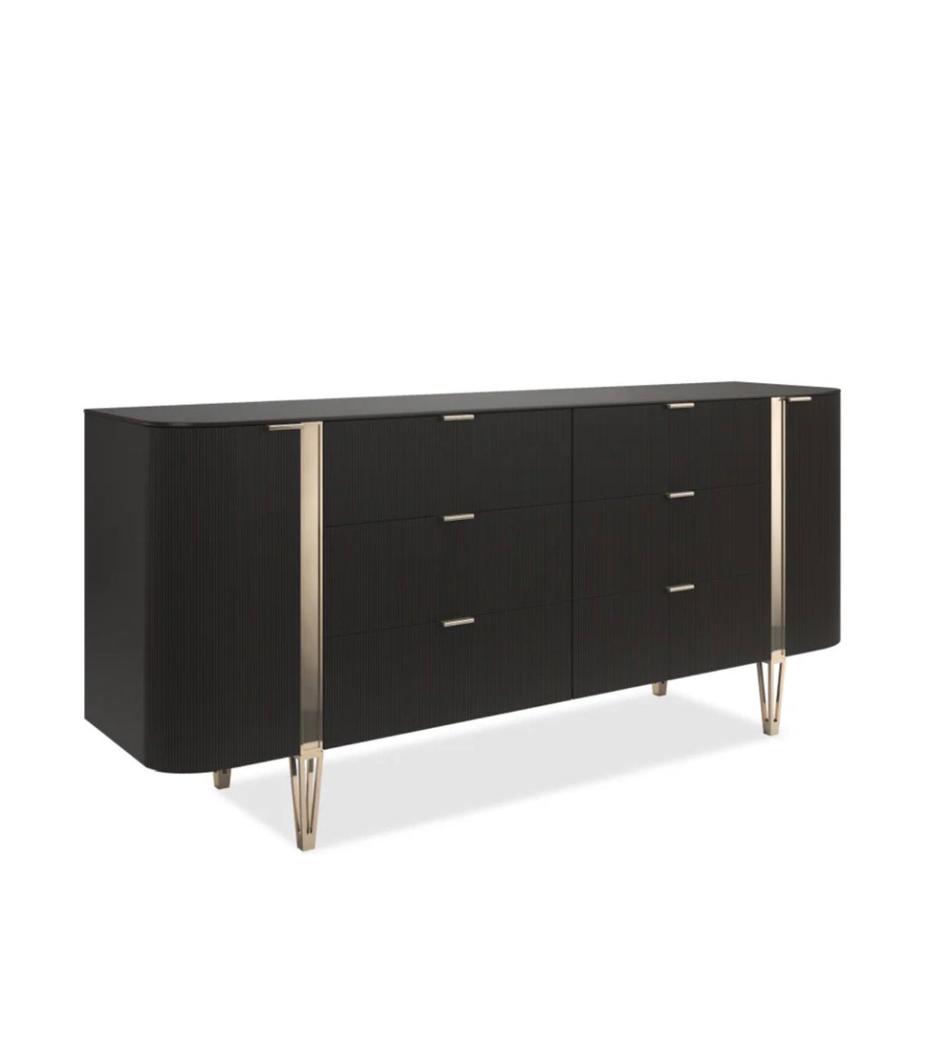 Casa Milano Amore Fluted Luxury 6-Drawer Dresser