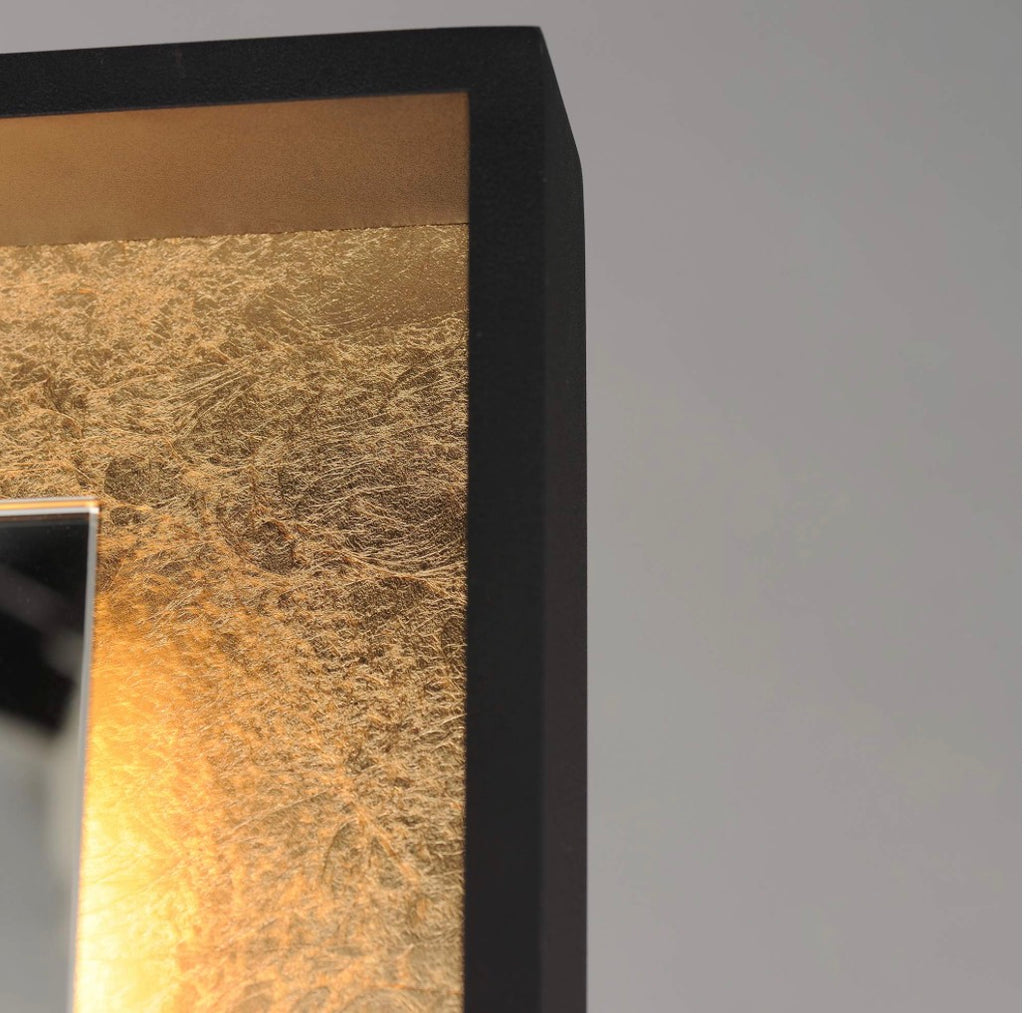 Casa Milano – Floating Gold & Black Rectangular Floor Mirror (30” x 67”)