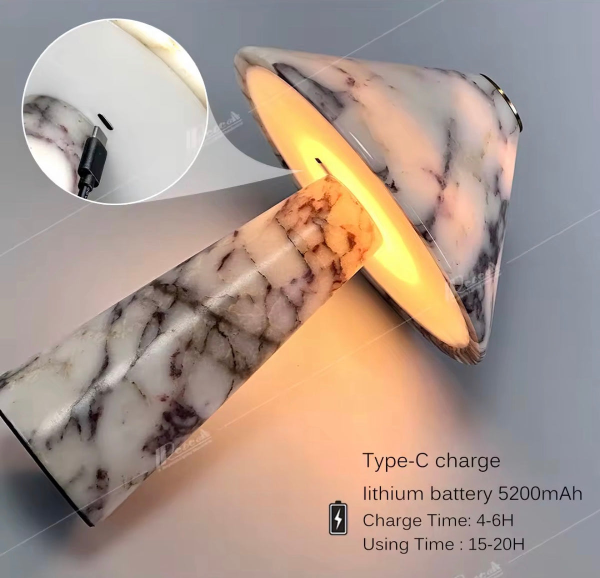 Mushroom Natural Marble Table Lamp