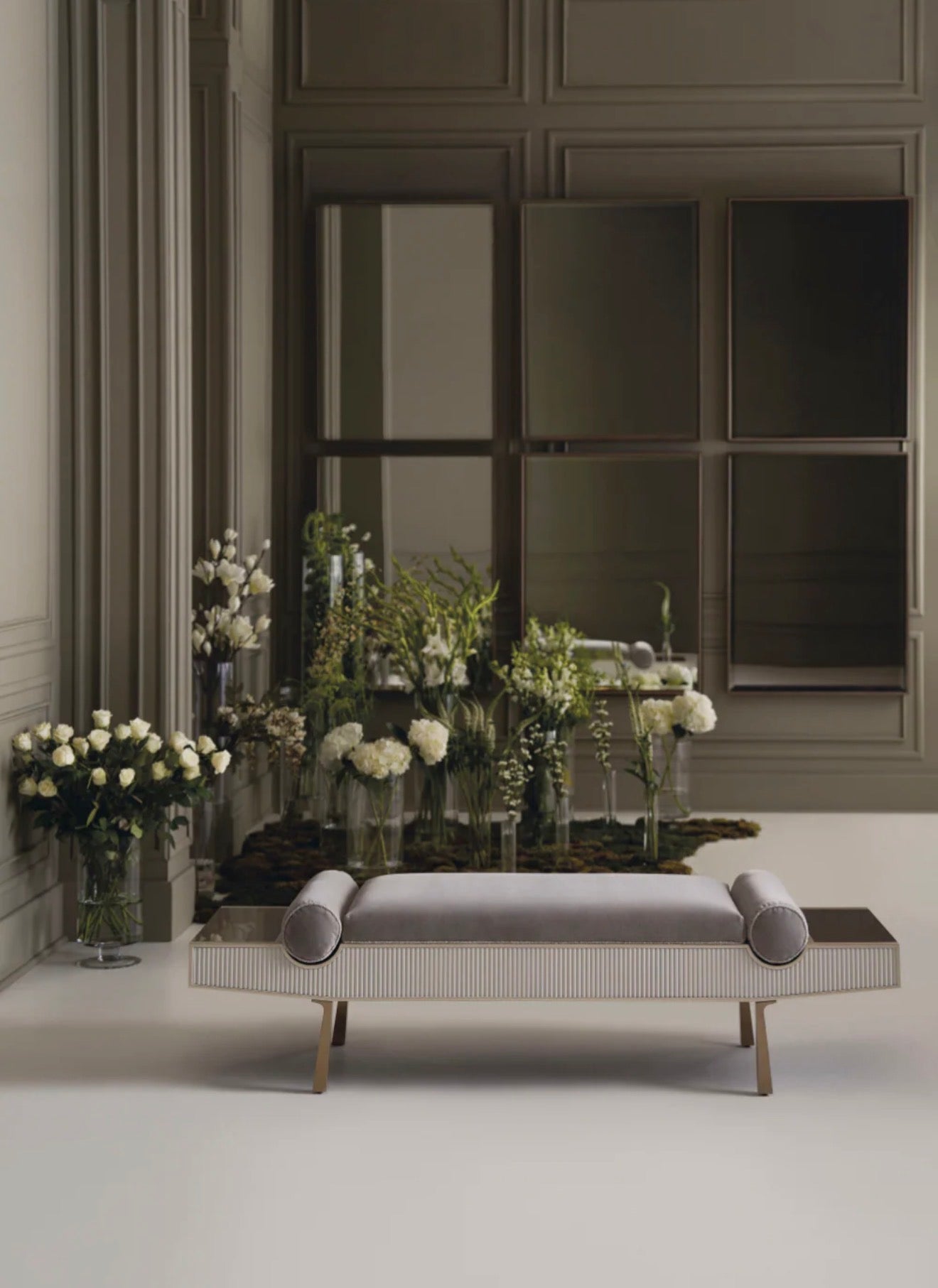 Casa Milano – Modern Upholstered Bedroom Bench with Metal Base