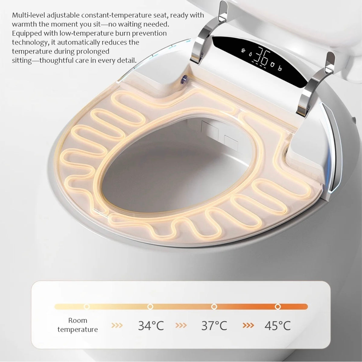 LUCENZO FULL-FUNCTION SMART TOILET WITH HEATED SEAT & BIDET