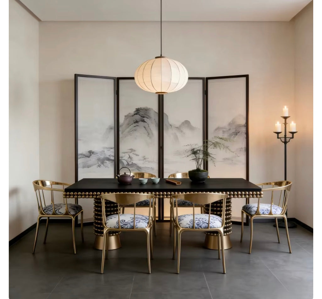 Casa Milano Valentino Noir Beaded Luxury Dining Table