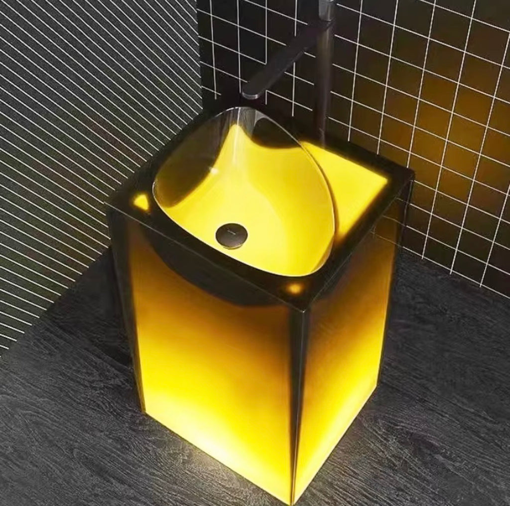 Ravello Illuminated Solid Surface Pedestal Sink