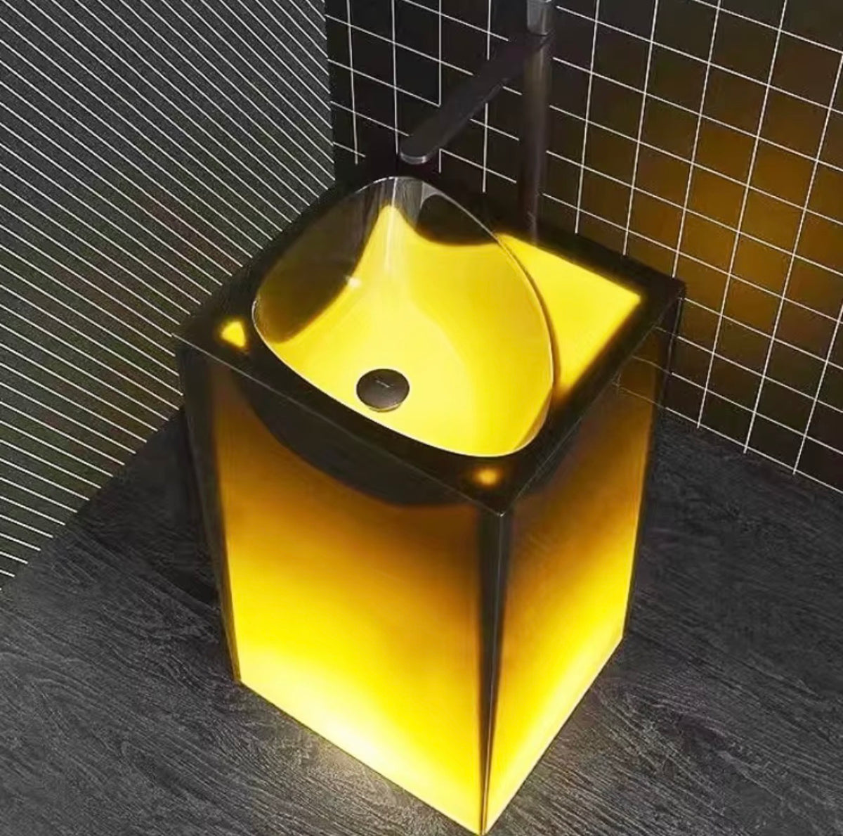 Ravello Illuminated Solid Surface Pedestal Sink
