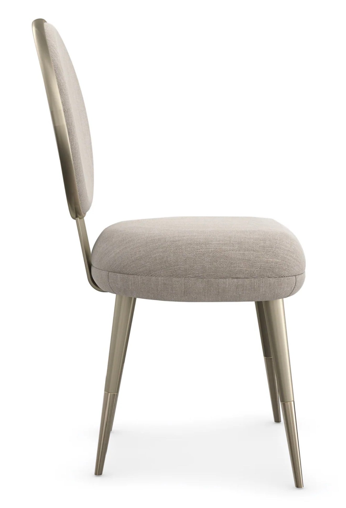 Casa Milano – Apollo Round Back Dining Chair (Ivory / Grey / Light Gold)