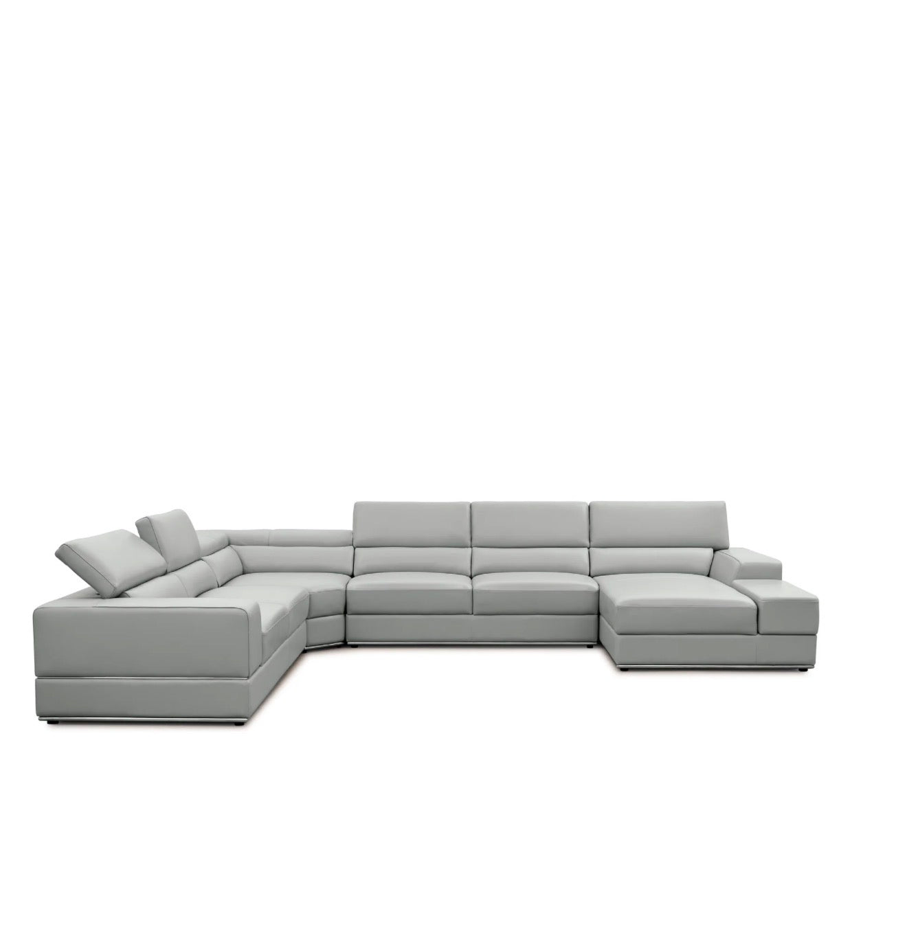 Casa Milano Nellio U-Shaped Italian Leather Match Sectional Sofa