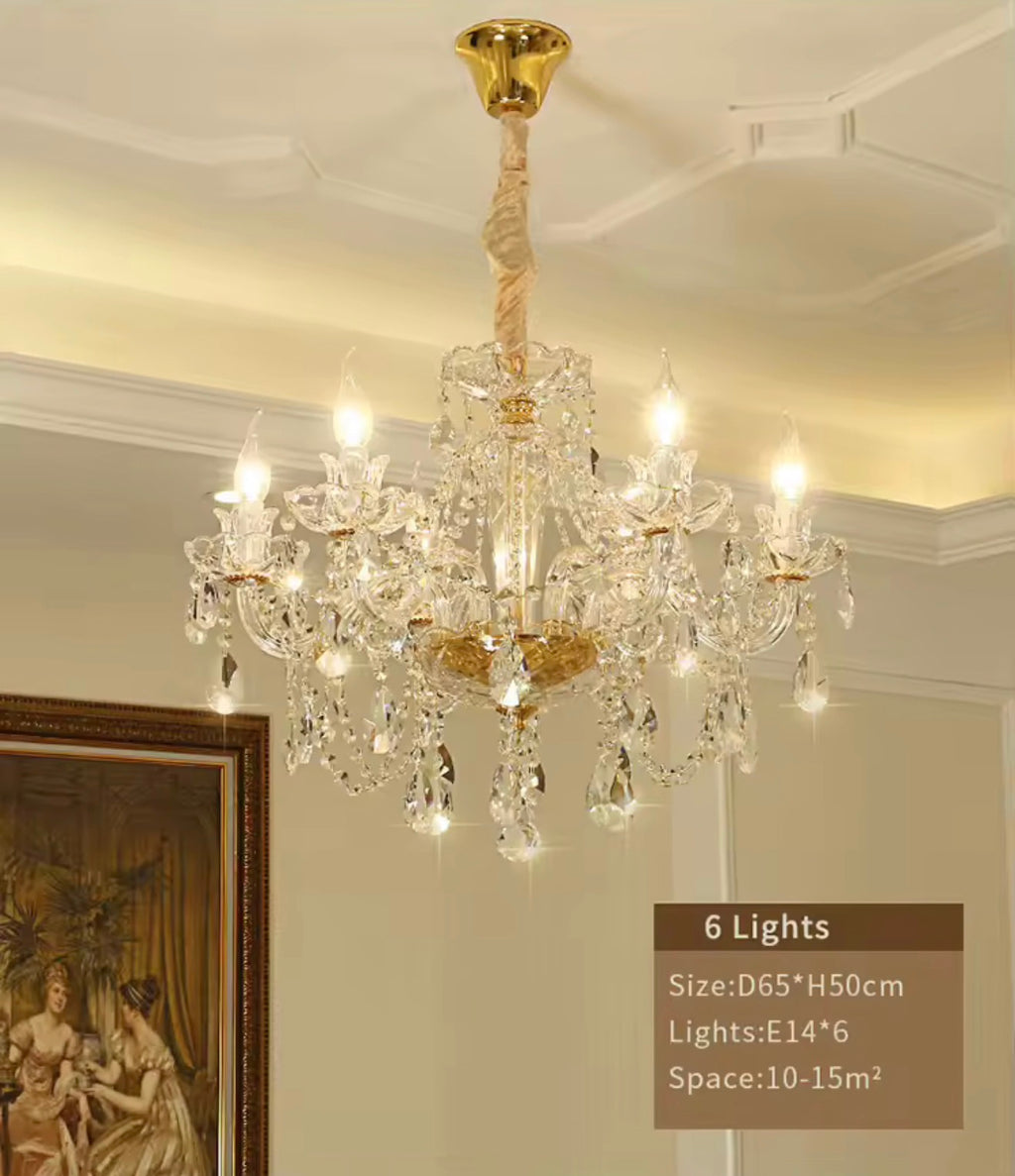French Empire K9 Crystal Chandelier