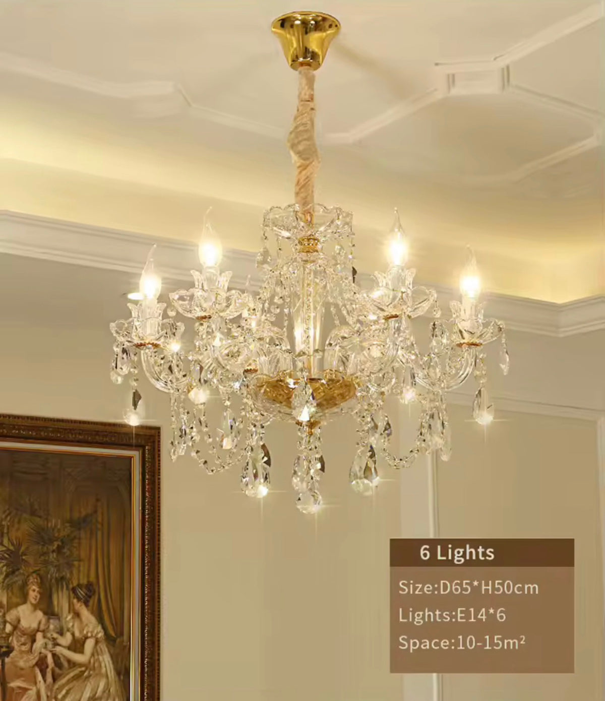 French Empire K9 Crystal Chandelier