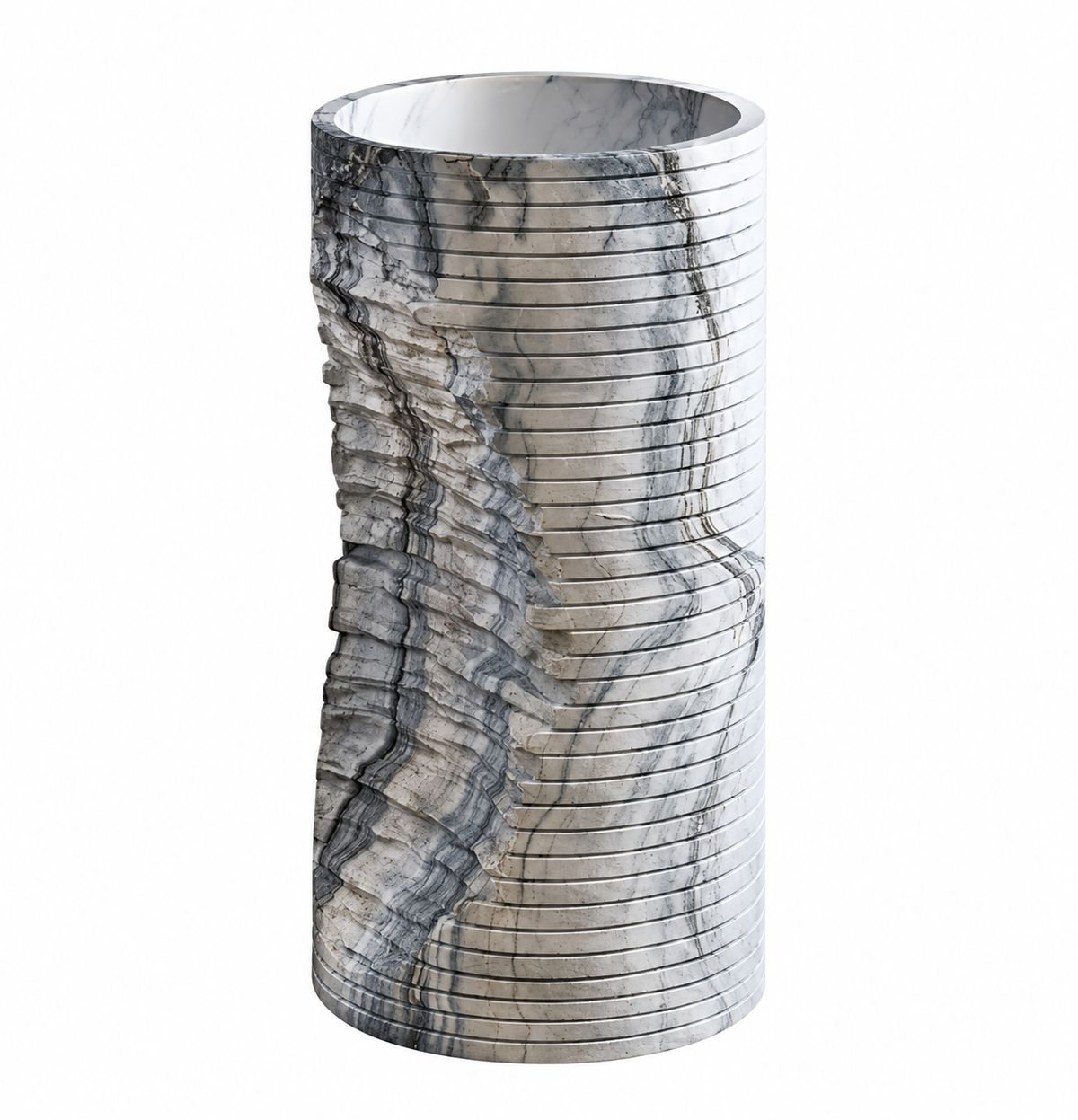 Lorenza Sculptural Stone Pedestal Sink