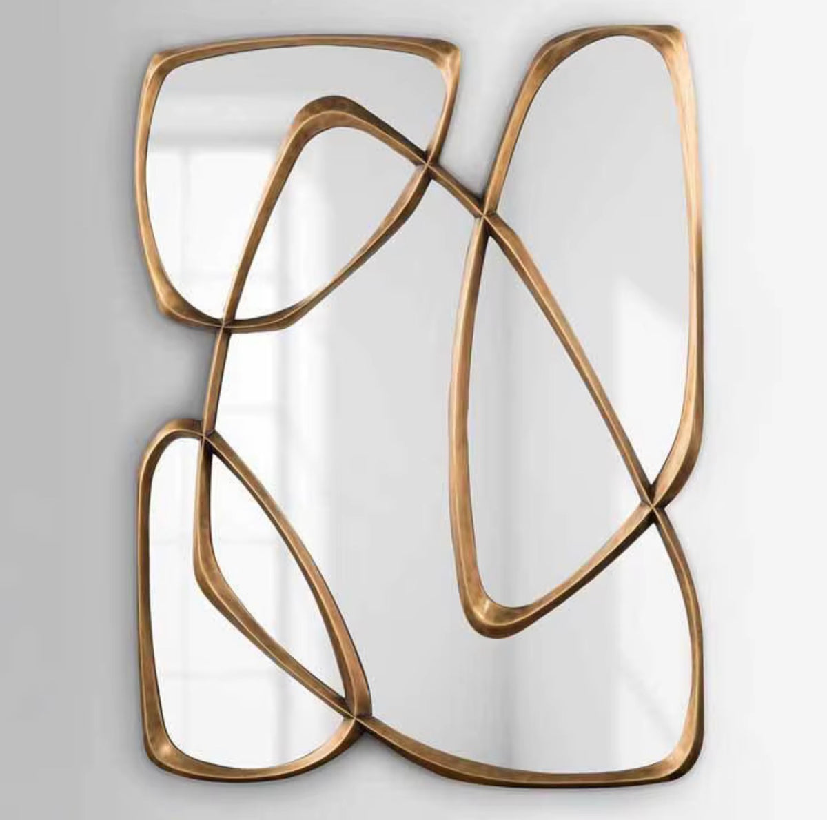 Asymmetrical Gold Wall Mirror