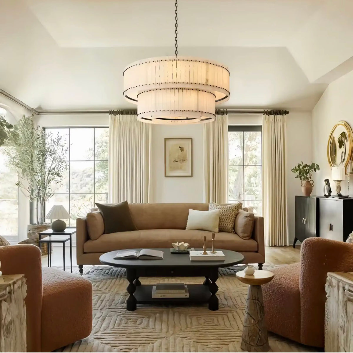 San Marco Alabaster Tiered Chandelier