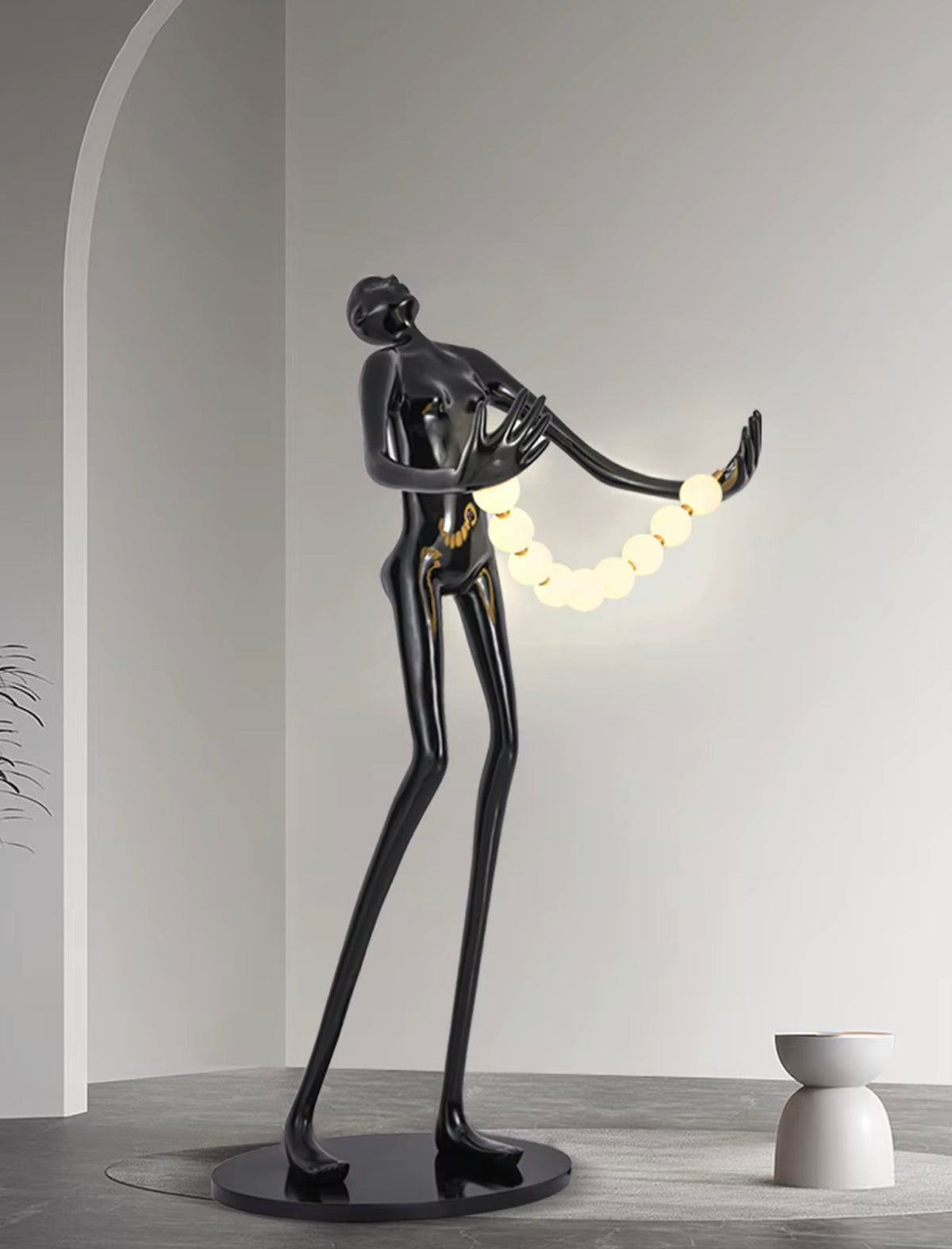 Elysia Orb Sculptural LED Floor Lamp