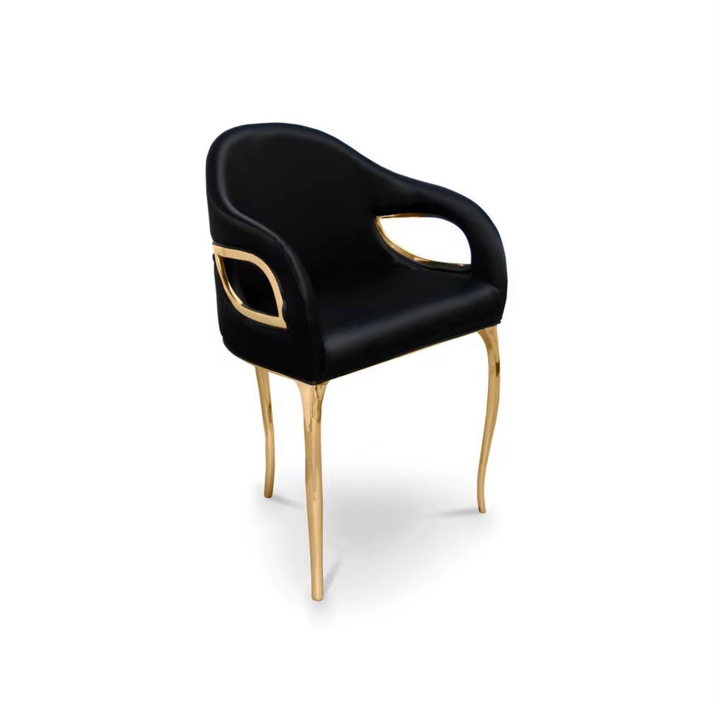 Casa Milano – Oliveira Gold Sculpted Dining Armchair