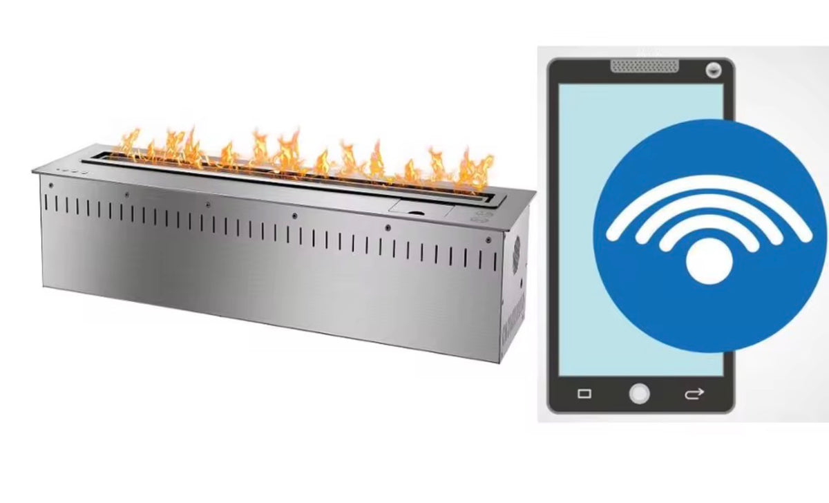 Lorenzo 36-Inch Smart Bioethanol Fireplace – WiFi & Remote Control