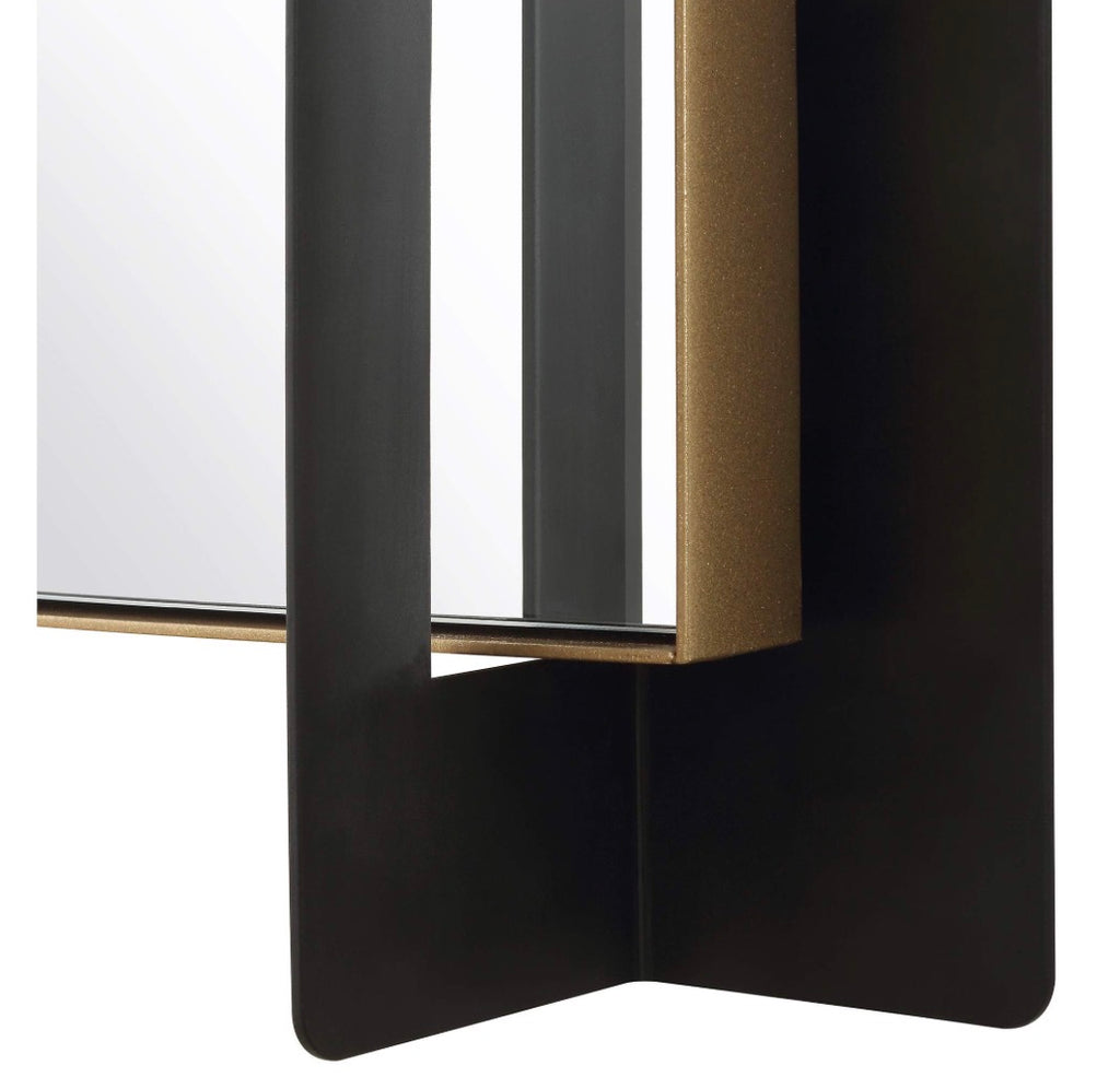 Casa Milano – Cunene Rectangular Wall Mirror (Black & Gold Leaf)