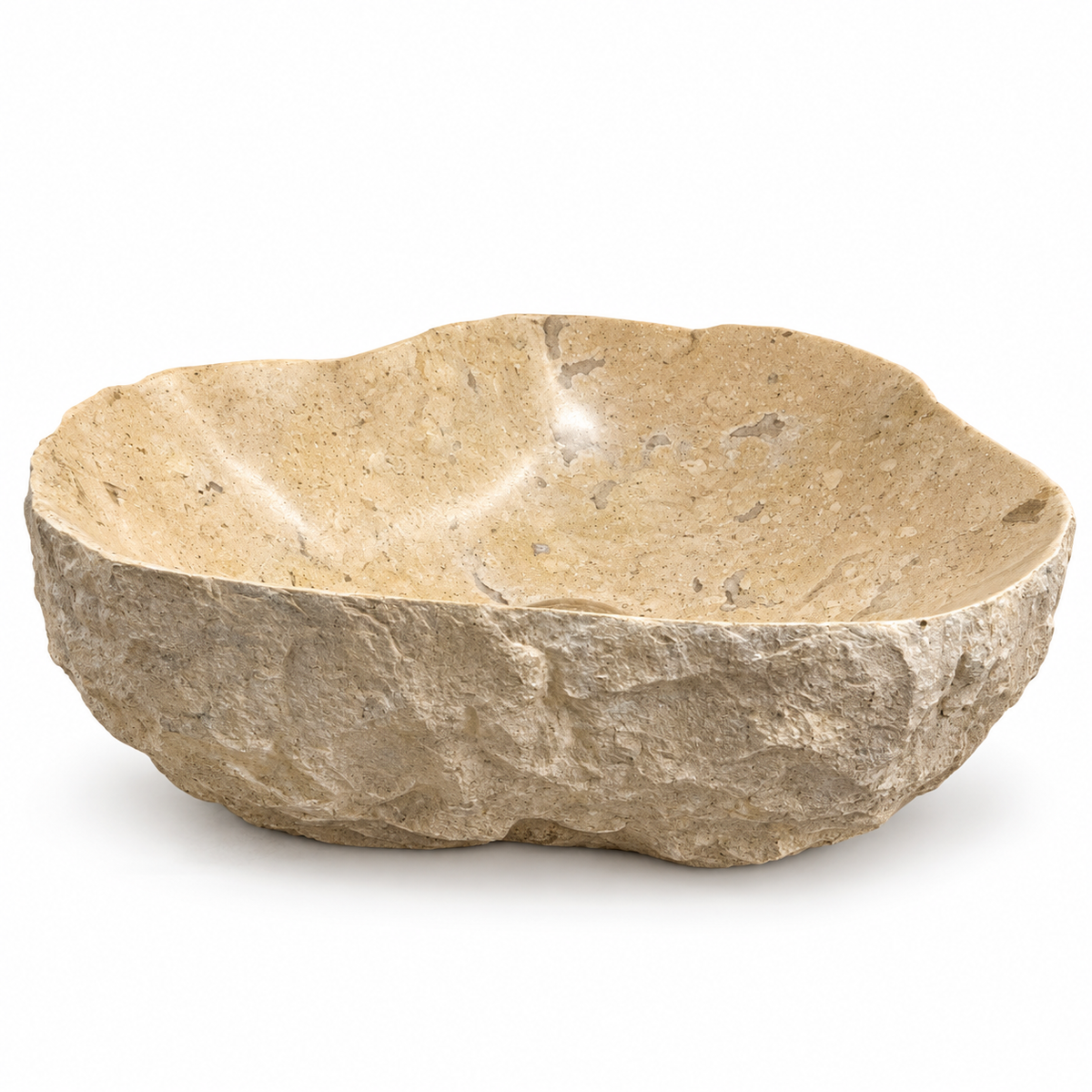 Sorrento Sculpted Beige Marble Vessel Sink