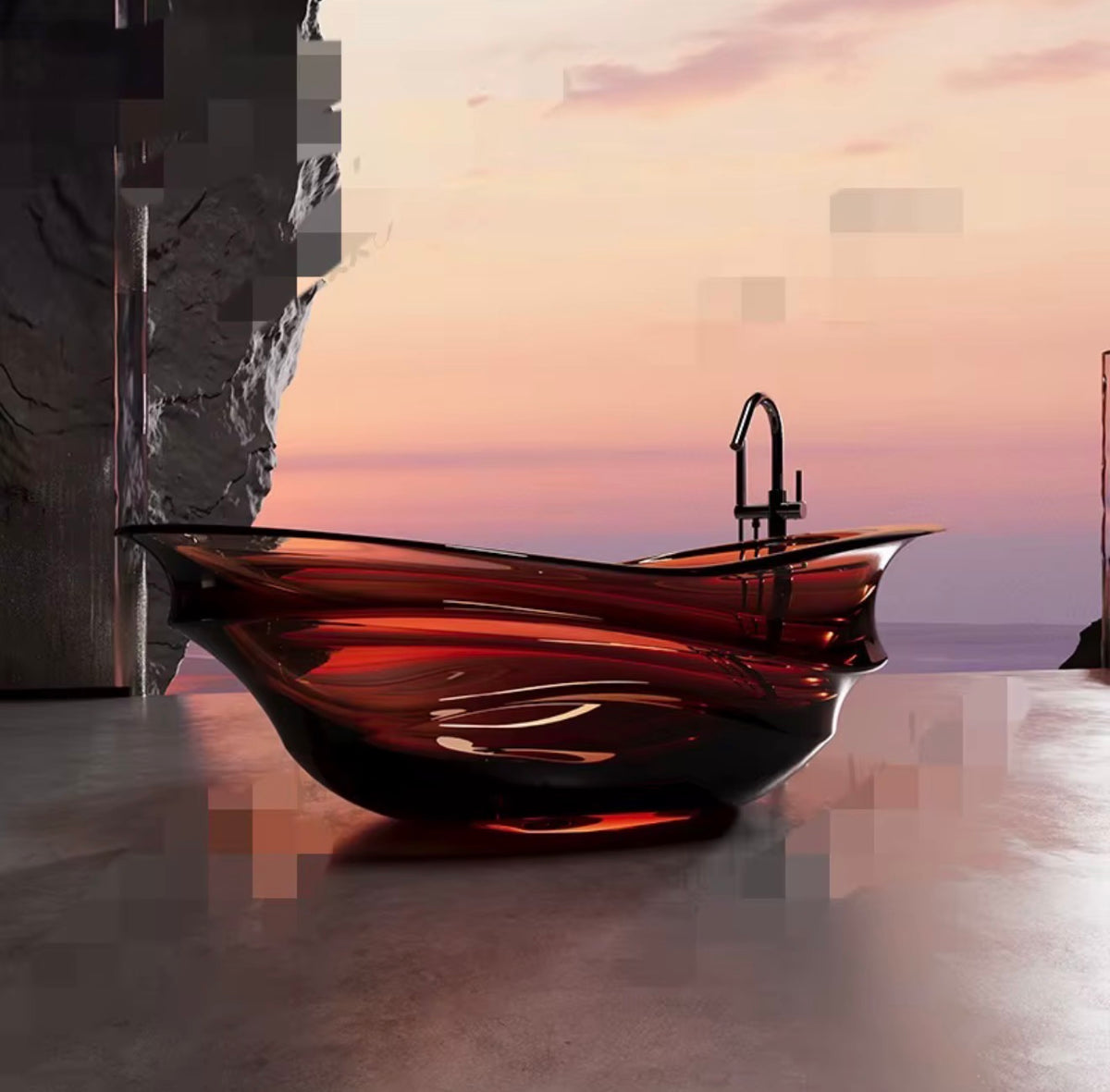 Vetro Crystal Resin Bathtub