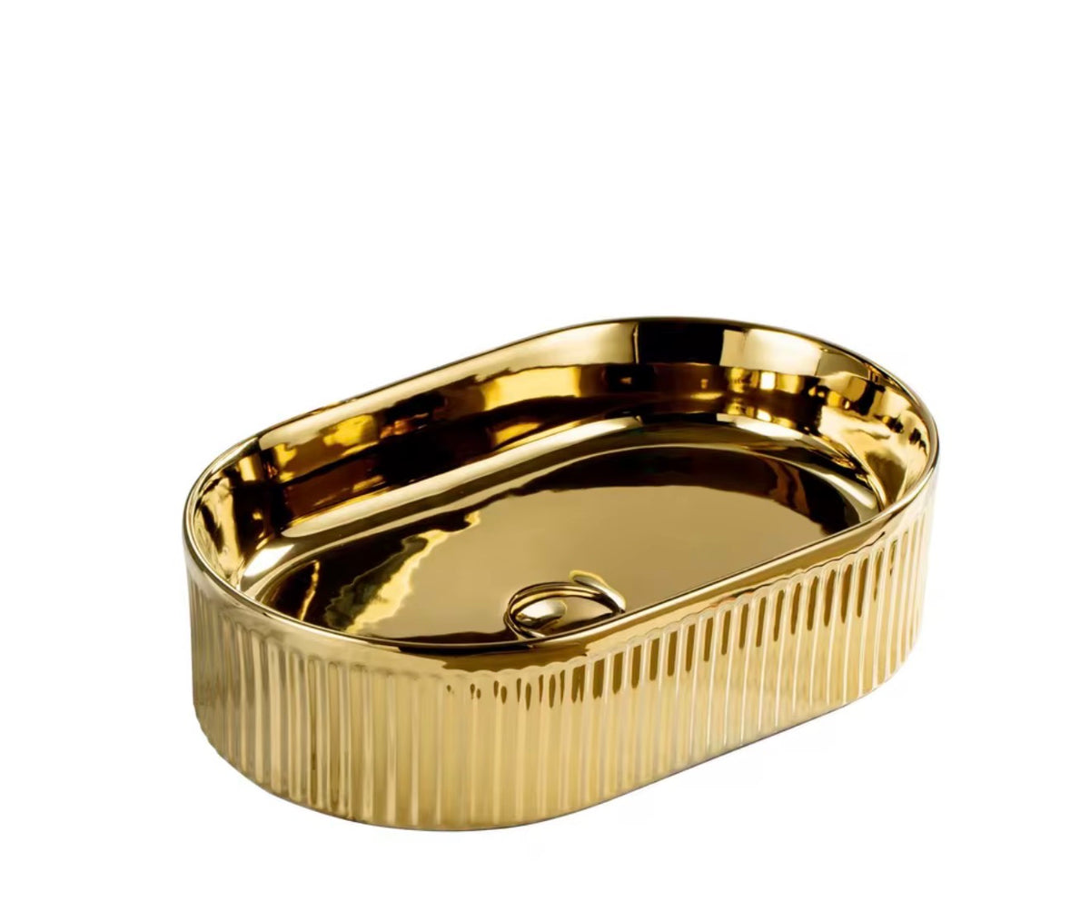 Valentina Ribbed Ceramic Vessel Sink