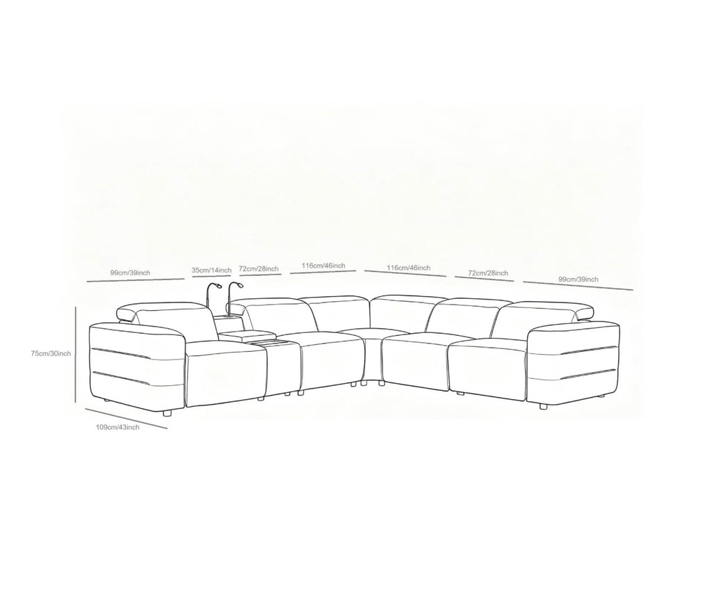 Casa Milano – Serughi Power Reclining Sectional Sofa