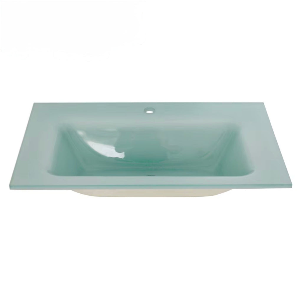 Elvira Light Green Glass Vanity Top