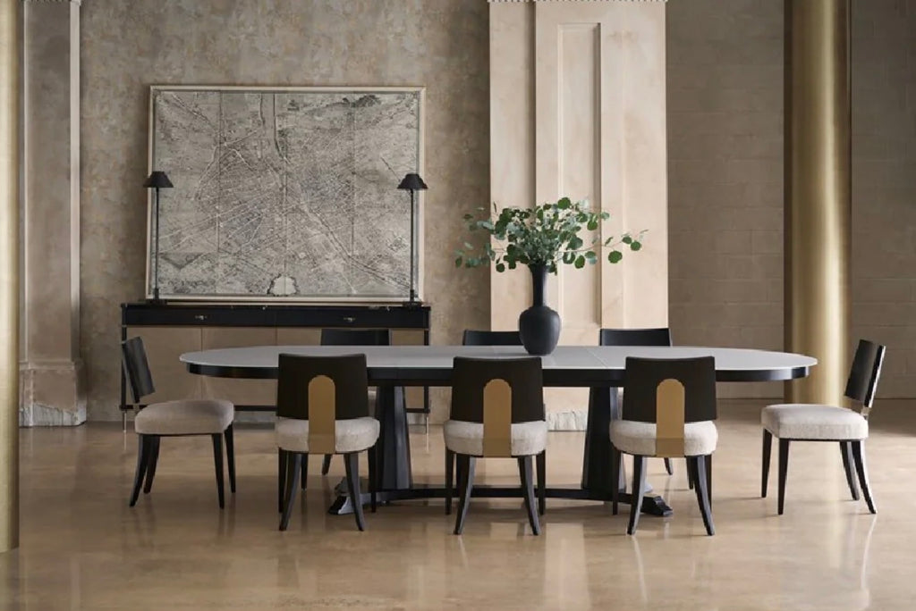 Casa Milano – Oval Tempered Glass Dining Table | Bordeaux Edition