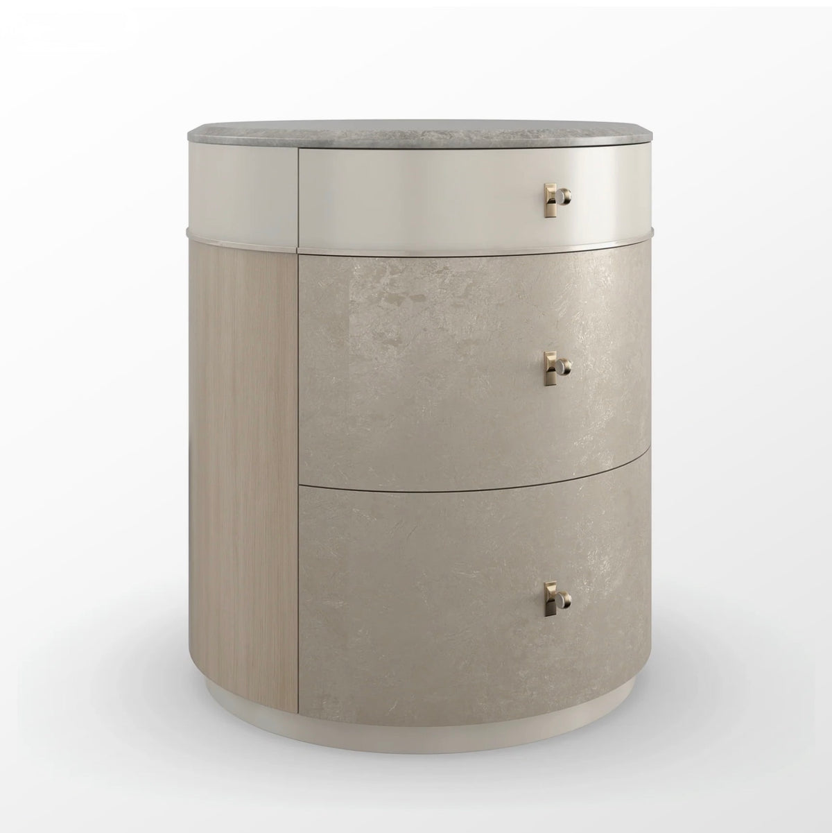 Caracole Hang Around Grey Armani Marble Nightstand