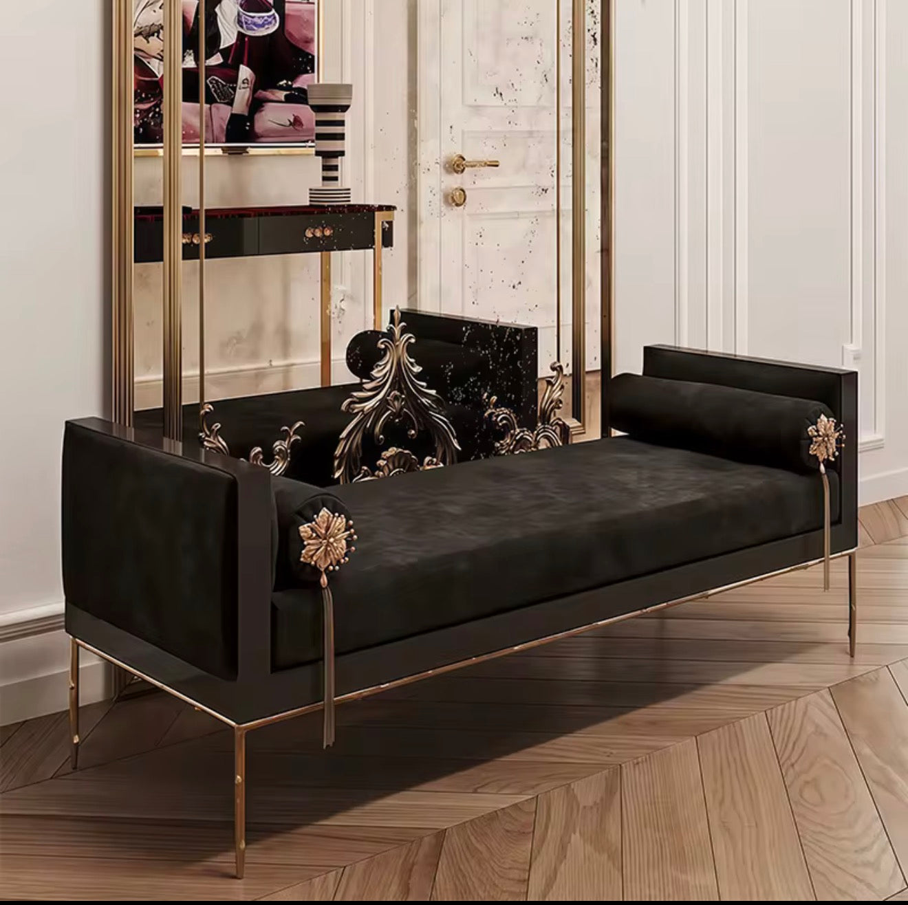 Casa Milano Aurelia Velvet Designer Bench