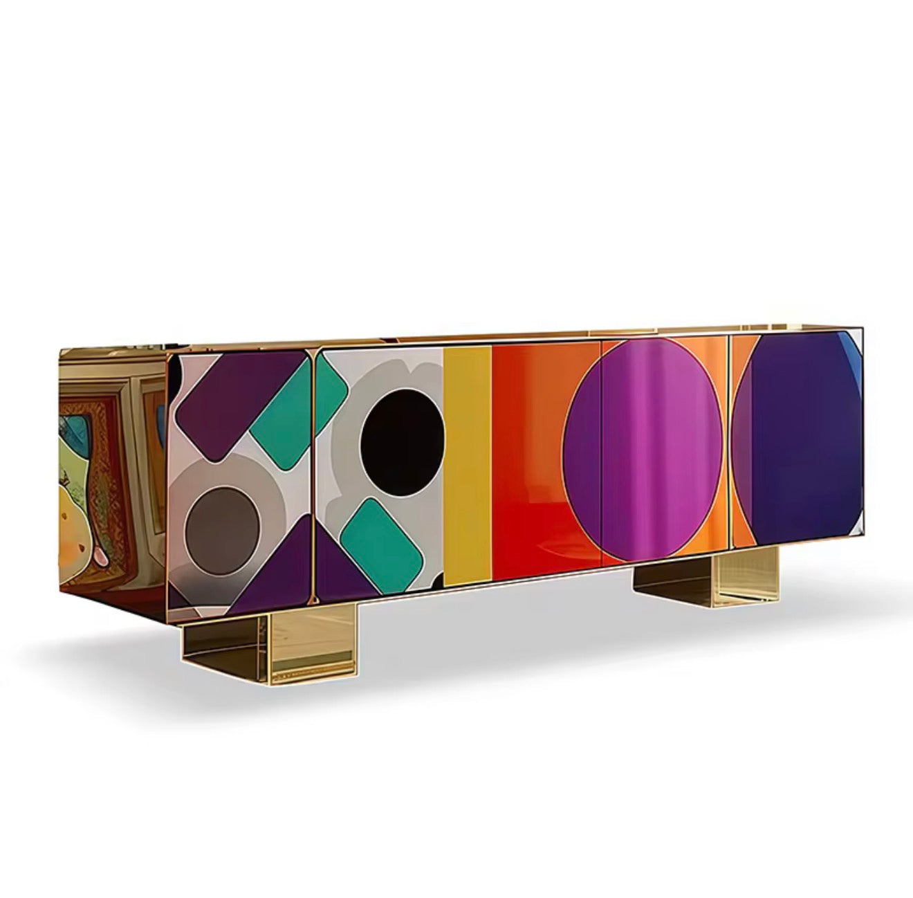 Casa Milano Prism Luxe Designer TV Cabinet – Modern Artistic Solid Wood Console
