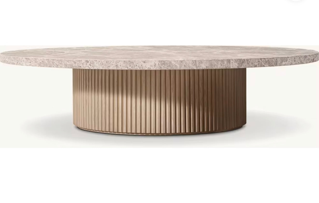 Casa Milano Siena Fluted Marble Coffee Table