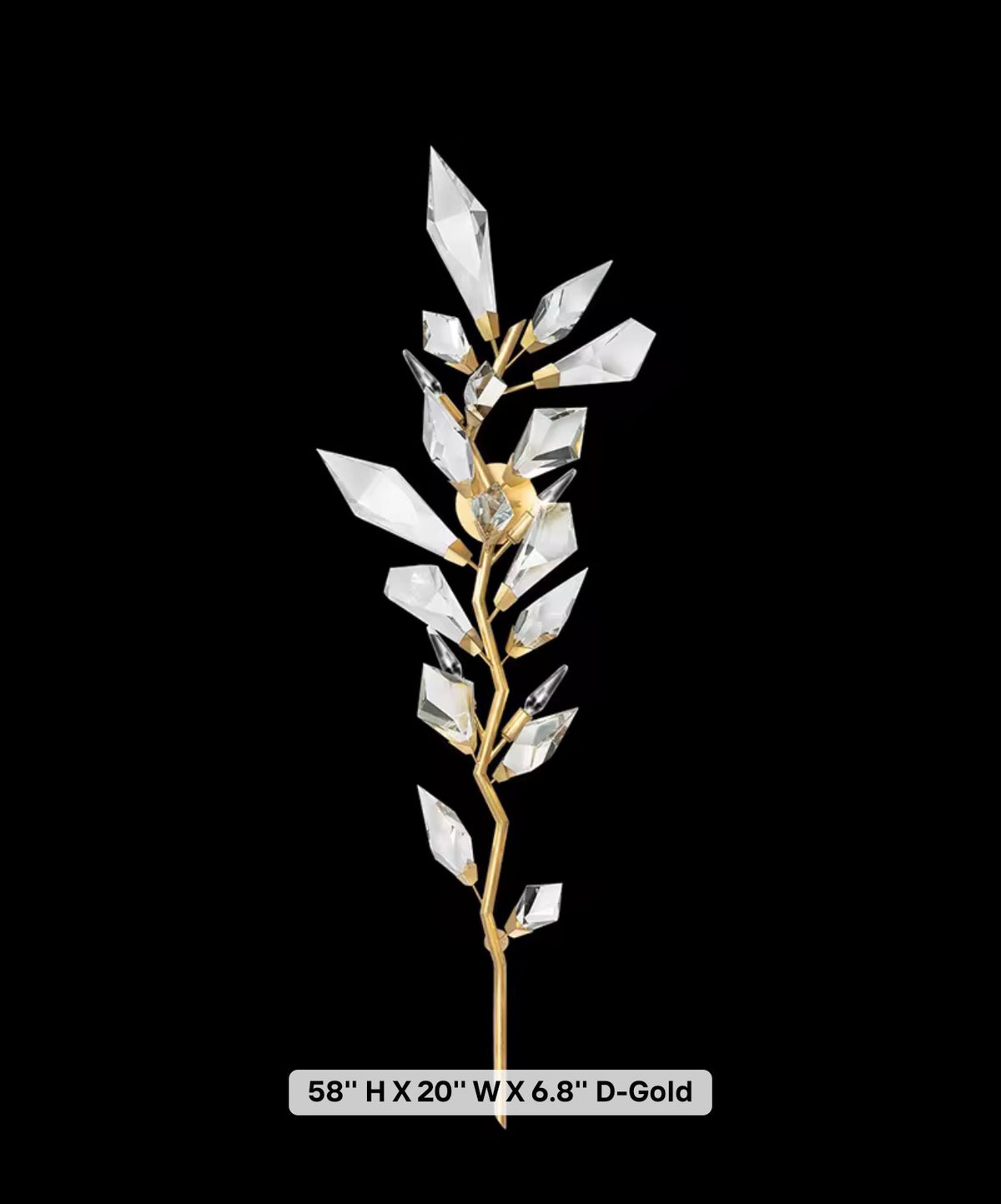 Pietro Handcrafted Crystal Branch Wall Sconce