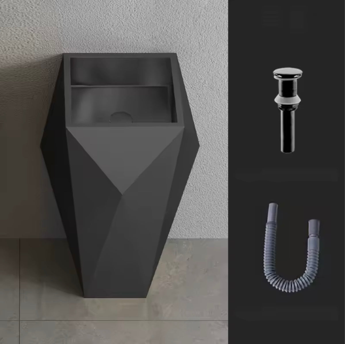 Adelardi 304 Stainless Steel Diamond Pedestal Sink
