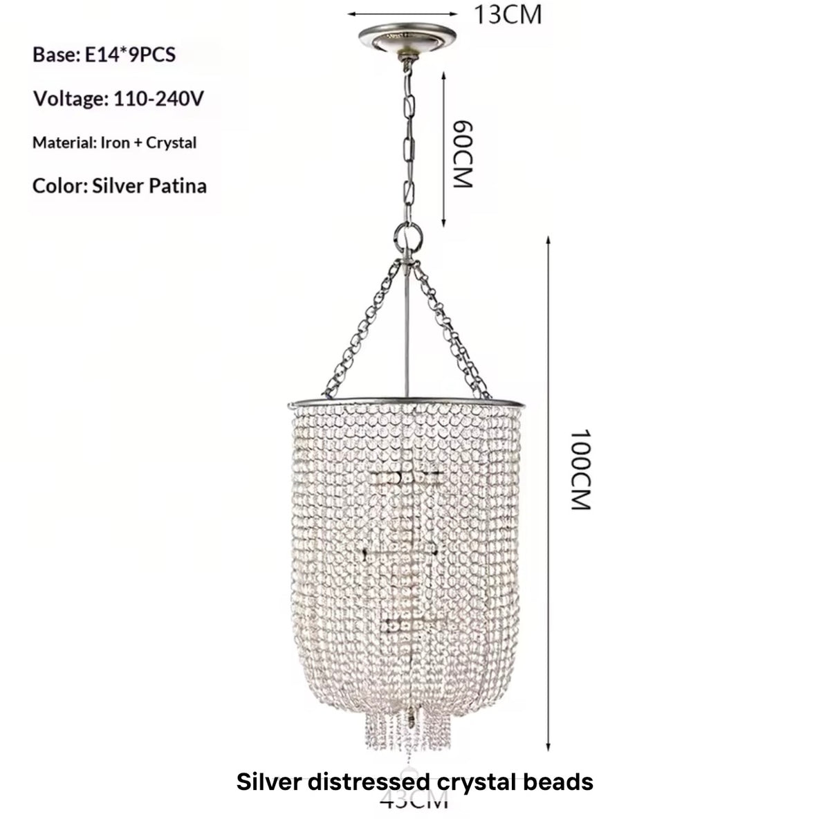 Jacqueline Long Beaded Chandelier