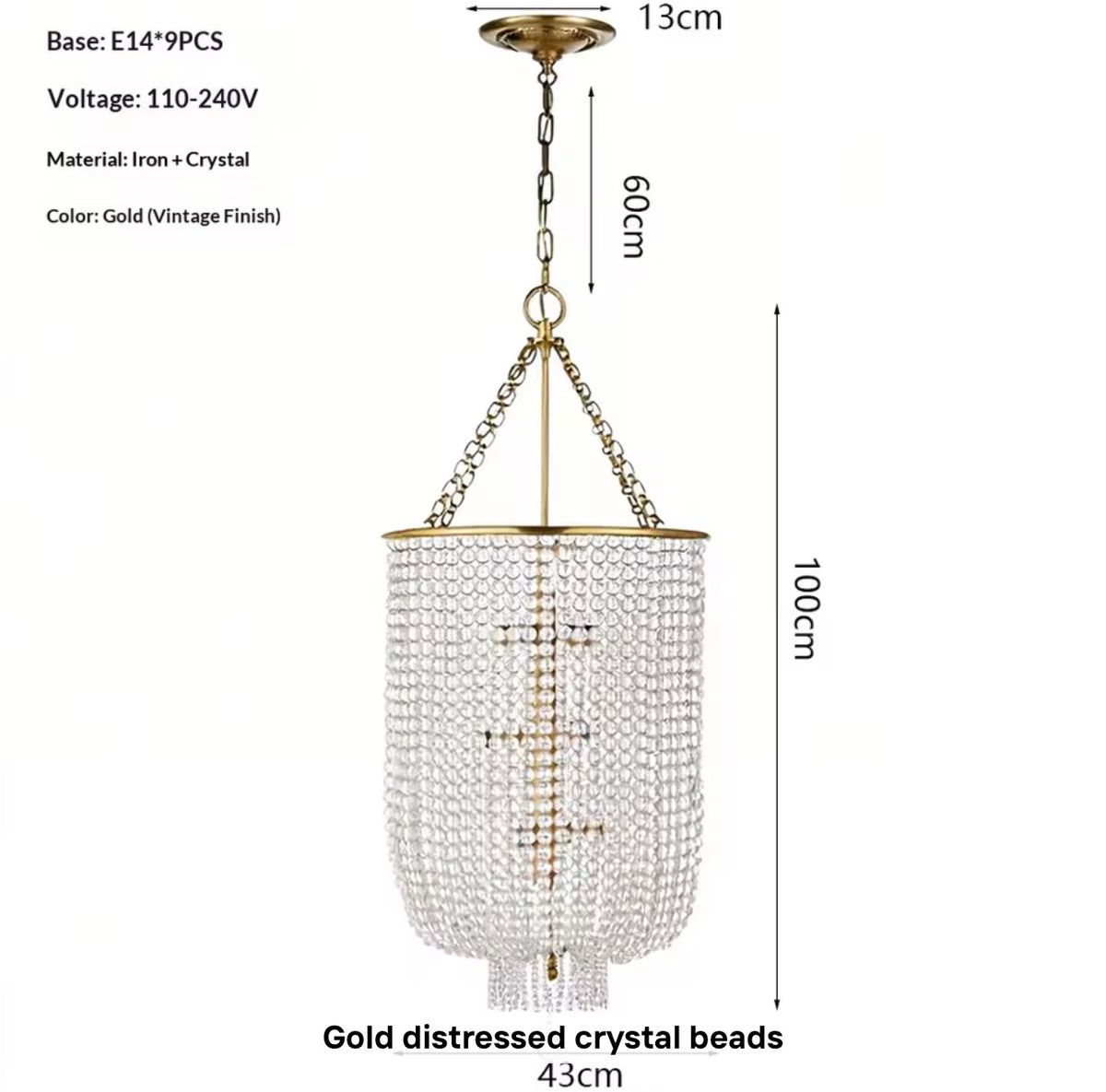 Jacqueline Long Beaded Chandelier