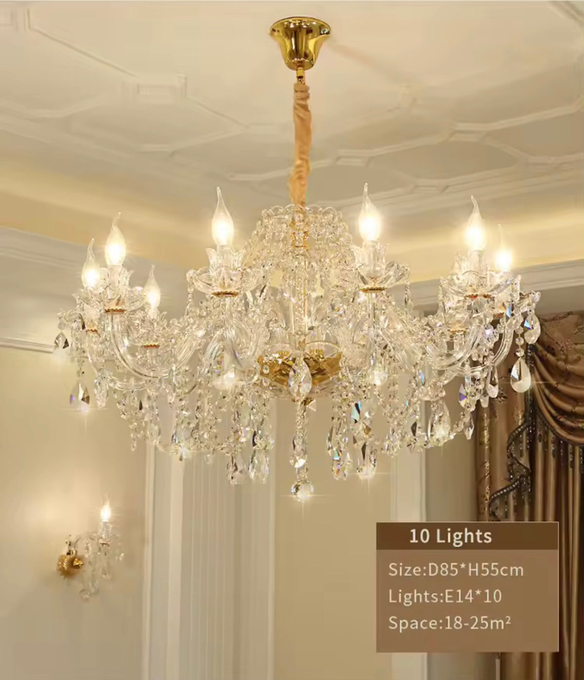 French Empire K9 Crystal Chandelier