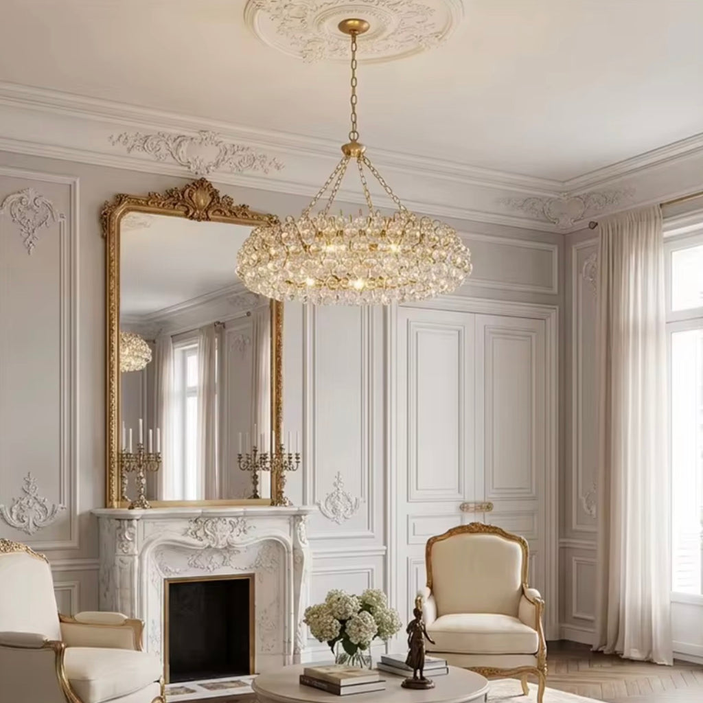 Croque Madame Crystal Orb Chandelier