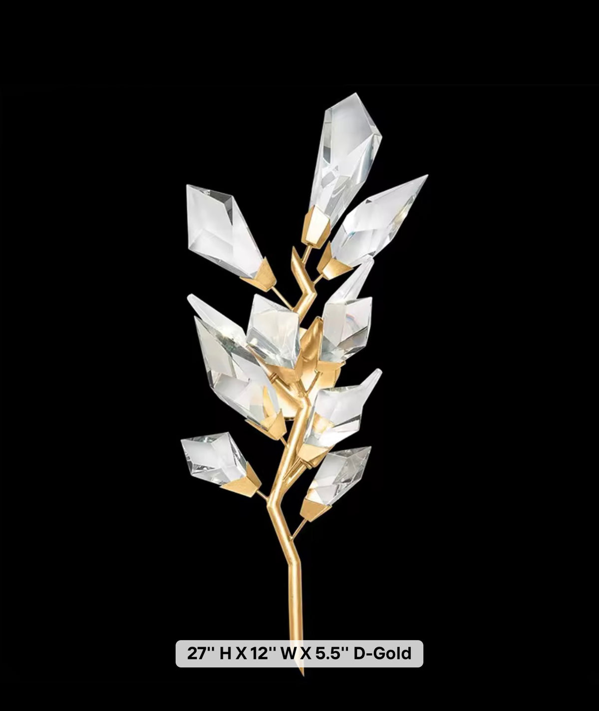 Pietro Handcrafted Crystal Branch Wall Sconce