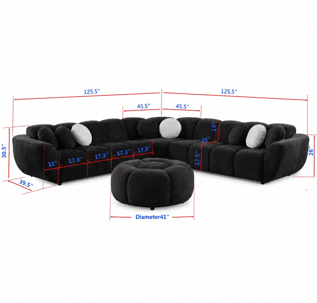 Casa Milano Emilio Signature Sectional with Ottoman
