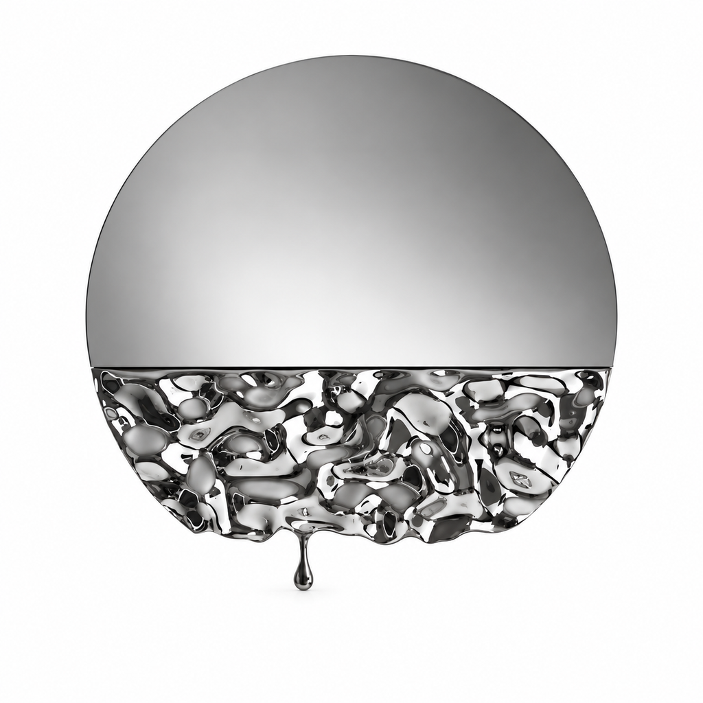 Marcella Sculptural Stainless Steel Round Wall Mirror