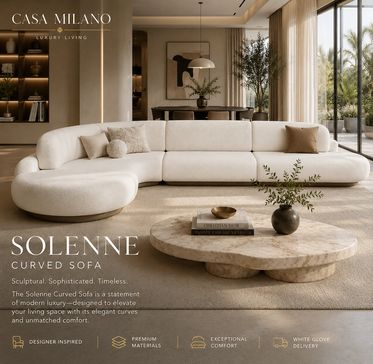 Casa Milano Solenne Curved Sofa