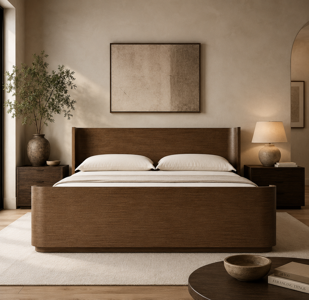 Casa Milano — Mercer Curved Oak Bed | Solid Wood
