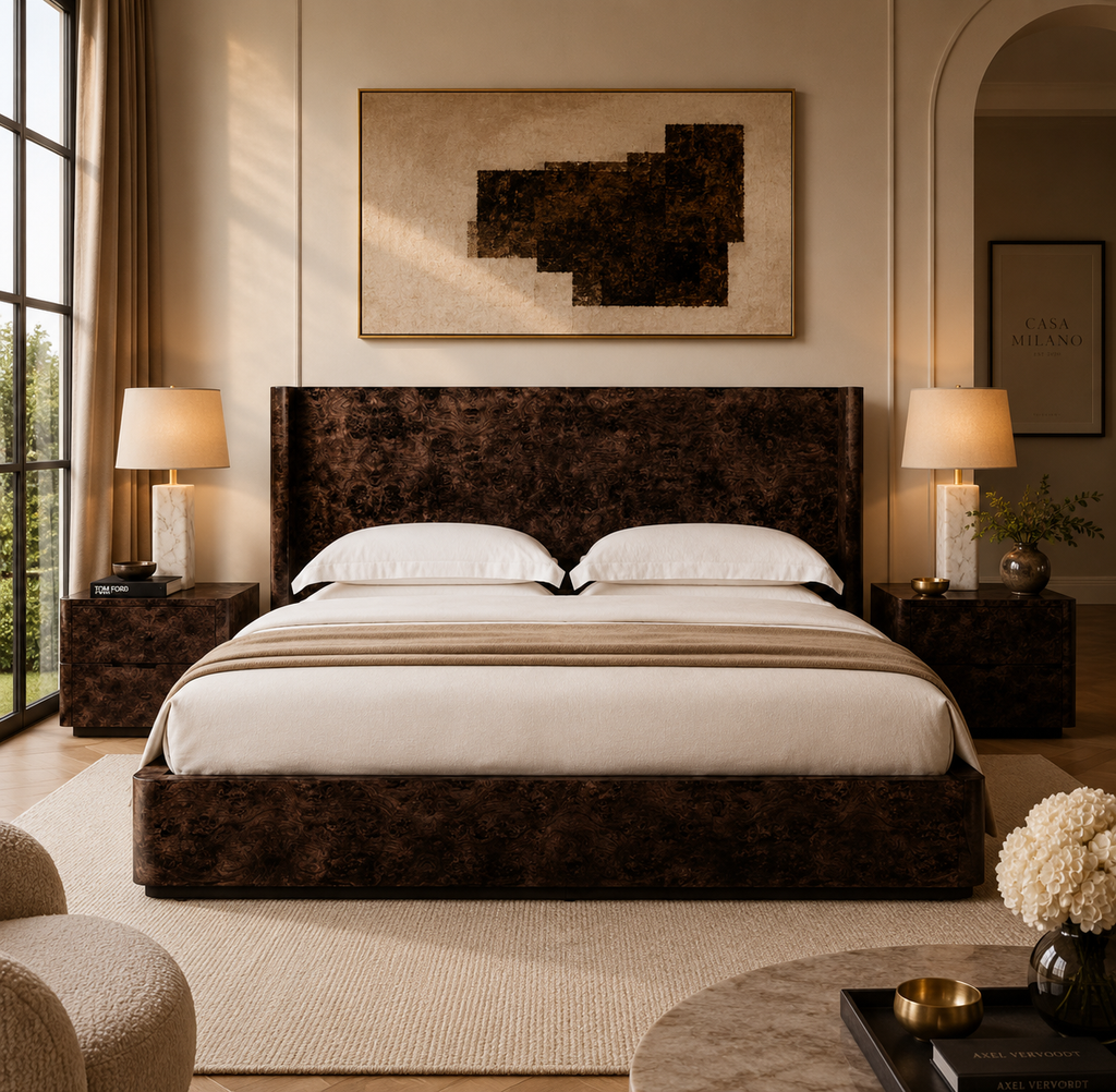 Casa Milano — Kensington Burl Wood Platform Bed