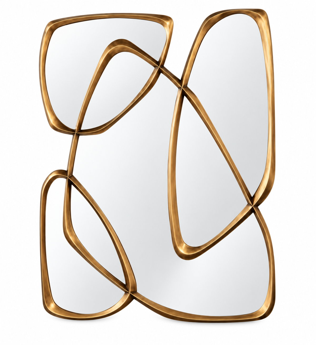 Asymmetrical Gold Wall Mirror