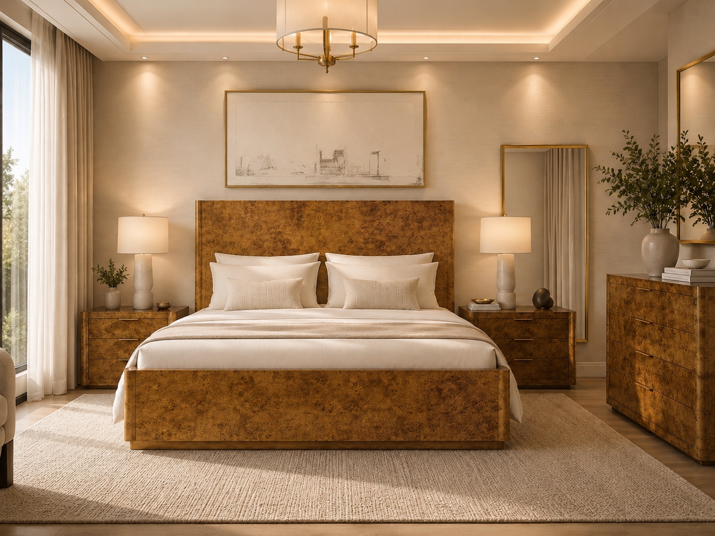 Casa Milano — Kensington Burl Wood Platform Bed