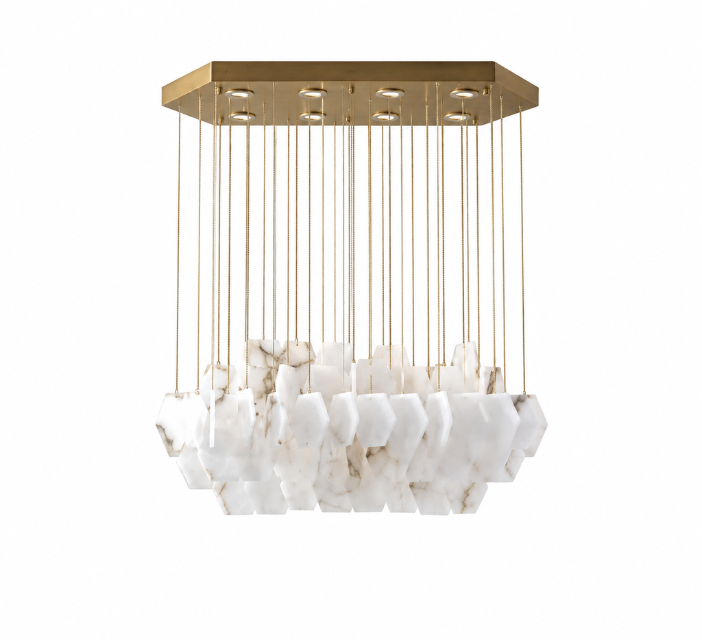 Solenne Rectangular Alabaster Chandelier